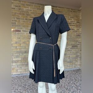 House of Harlow 1960 Black Sheath Suit Dress with Belt
